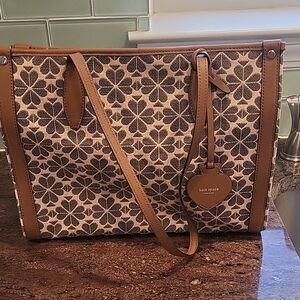 Kate Spade Tan and Cream Floral Tote